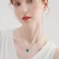 TOUPOP 925 Silver Emerald Stethoscope Necklace For Nurse Gifts-0-1