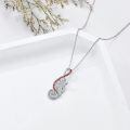 TOUPOP Sterling Silver Music Note Birthstone Birth Flower Necklace Gift-0-4