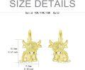 wholesale 925 Sterling Silver Highland Cow Sunflower Dangle Stud Leverback Hoop Earrings-0-1