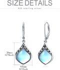 wholesale Sterling Silver Natural Gemstone Vintage Irish Celtic Teardrop Dangle Earrings-0-17