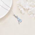 wholesale 925 Sterling Silver Opal Violin Bow Pendant Necklace for Women-0-20