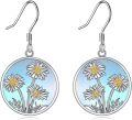wholesale 925 Sterling Silver Abalone Shell Flower Drop Earrings - Nature Inspired s for Her-0-6