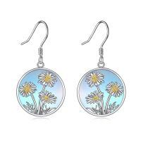 wholesale 925 Sterling Silver Daisy Earrings With Abalone Shell-Daisy Earrings