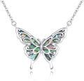 wholesale 925 Sterling Silver Abalone Shell Butterfly Pendant Necklace Minimalist Charm s for Her-0-0