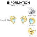 wholesale 925 Sterling Silver Dolphin Heart Moonstone 18k Gold Plated Stud Earrings-0-5