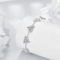 wholesale 925 Sterling Silver Celtic Knot Bracelet with White Topaz, Trinity Knot Design for Women, Adjustable Irish Jewelry Gift for Love & Protection-0-1