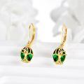 wholesale 14K Gold Celtic Knot Green Stone Drop Earrings for Women - Trendy-0-4