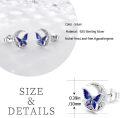 wholesale 925 Sterling Silver Blue Enamel Butterfly Stud Earrings Celtic Moon Design Irish  for Women-0-3
