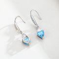 wholesale 925 Sterling Silver CZ Heart Drop Birthstone Earrings for Women Girls Gifts-0-4