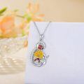 wholesale 925 Sterling Silver Ladybug Sunflower Pendant Necklace for Women Mothers Day Gift-0-4