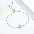 wholesale 925 Sterling Silver Cross with Yellow Stone Adjustable Friendship Bracelet - Christmas Gifts for Her-0-4