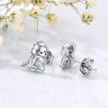wholesale 925 Sterling Silver Dinosaur Stud Earrings with Cubic Zirconia - Hypoallergenic  for Girls and Women-0-3