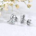 wholesale 925 Sterling Silver Dinosaur Stud Earrings with Cubic Zirconia - Hypoallergenic  for Girls and Women-0-3