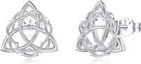 wholesale 925 Sterling Silver Trinity Knot Stud Earrings - Irish  for Women-Celtic Knot B