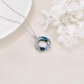 wholesale 925 Sterling Silver Blue Crystal Spiral Pendant Necklace for Women Gifts-0-4