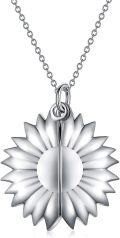 wholesale Sterling Silver Sunflower Locket Necklace with Engraved You Are My Sunshine Pendant-0-8