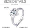 wholesale TOUPOP 1ct Heart Halo Moissanite Engagement Rings For Women D Color Vvs1 S925 Sterling Silver Heart Cut Moissanite Eternity Promise Wedding Anniversary Christmas Jewelry Gift For Wife Bride Size 6-9 -0-3