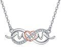 wholesale 925 Sterling Silver Infinity Love Heart Pendant Necklace - Mother's Day Gifts for Women and Girls-0-0