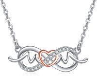 wholesale 925 Sterling Silver Infinity Love Heart Pendant Necklace - Mother's Day Gifts for Women and Girls-Mom