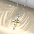 wholesale Silver Infinity Heart 925 Sterling Silver Cubic Zirconia Cross Pendant Necklace for Women-0-3