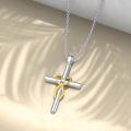 wholesale Silver Infinity Heart 925 Sterling Silver Cubic Zirconia Cross Pendant Necklace for Women-0-3