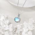 wholesale 925 Sterling Silver Dolphin Blue Moonstone Pendant Necklace for Women's Gifts-0-3