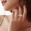 TOUPOP Sterling Silver Rose Flower I Love You Nana Ring-0-2