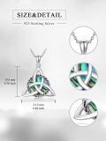 wholesale 925 Sterling Silver Triquetra Celtic Knot Abalone Shell Pendant Necklace for Women-0-3