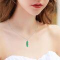 wholesale 925 Sterling Silver Green Quartz Crystal Snake Tail Wrap Pendant Necklace for Women-0-2