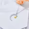 TOUPOP Sterling Silver Sun Moon Pendant Necklace Jewelry For Women-0-3