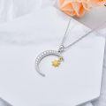 TOUPOP Sterling Silver Sun Moon Pendant Necklace Jewelry For Women-0-3