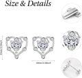 wholesale 925 Sterling Silver Heart-Shaped Moissanite Stud Earrings with White Cubic Zirconia Accents-0-3