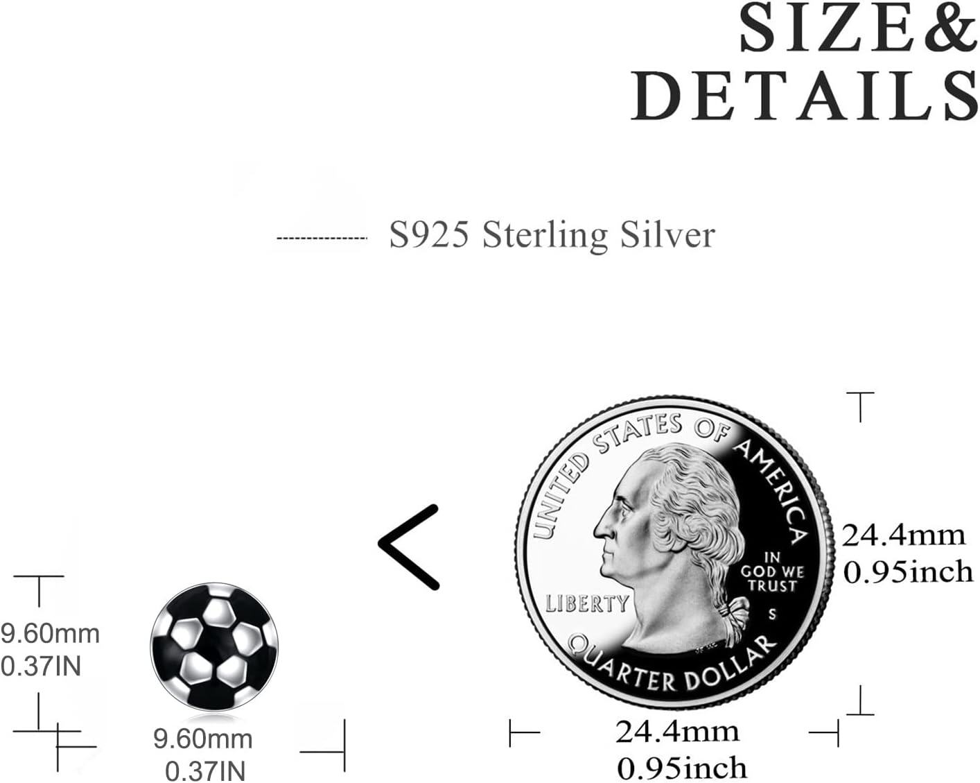 Sterling Silver Sports Stud Earrings Soccer Volleyball Baseball Football Tennis Jewelry Gift for Women Mom Player Fan-0-5
