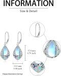 wholesale 925 Sterling Silver Teardrop Moonstone Filigree Dangle Earrings Gift for Her-0-4