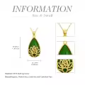 TOUPOP 14K Gold Plated Sterling Silver Green Jade Lotus Necklace Teardrop Jewelry-0-5