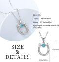 wholesale 925 Sterling Silver Horseshoe Necklace with Turquoise and Crystal Accents Western Country Pendant-0-4
