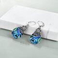 wholesale 925 Sterling Silver Abalone Shell Teardrop Dangle Earrings with Leverbacks-0-3