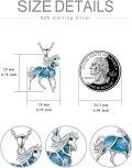 wholesale 925 Sterling Silver Turquoise Horse Pendant Necklace for Women Men  45cm Chain Length-0-1