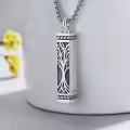 wholesale  Tree of Life Engraved Cremation Urn Keepsake Pendant with Free Backside Inscription -0-2
