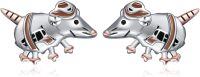 wholesale 925 Sterling Silver Mouse Stud Earrings-Strawberry