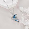 wholesale TOUPOP Dolphin Gifts For Women Dolphin Necklace Dolphin Jewelry 925 Sterling Silver Dolphin Crystal Pendant Necklace -0-4