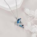 TOUPOP 925 Sterling Silver Crystal Dolphin Pendant Necklace-0-4