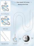 wholesale Sterling Silver Space Jewelry Saturn Necklace Star Pendant Celestial Necklace for Women-0-7
