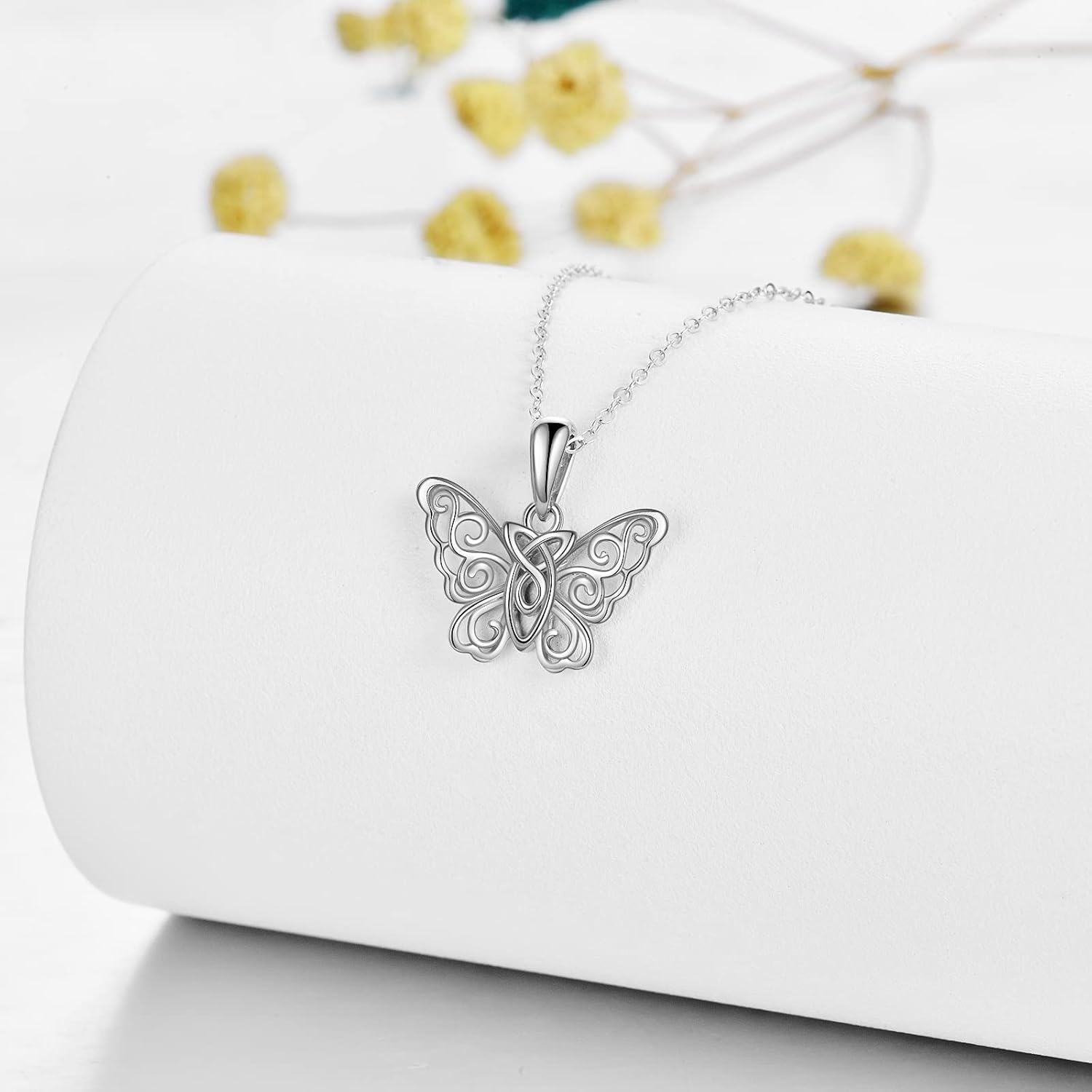 Sterling Silver Filigree Butterfly Celtic Knot Irish Jewelry Birthday Gifts for Women -0-3