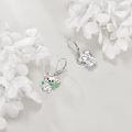 wholesale 925 Sterling Silver Cute Koala Bear Drop Earrings with Green Leaves for Women-0-4