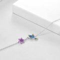 wholesale 925 Sterling Silver Hummingbird & Flower Charm Ankle Anklet for Women Girls -0-3