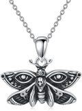 wholesale 925 Sterling Silver Evil Eye Moth Pendant Necklaces Gothic s for Her-0-0