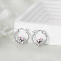 wholesale 925 Sterling Silver Axolotl Hoop Earrings with Rose Gold Accents and Flower Details-0-2