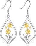 wholesale 925 Sterling Silver Daffodil Drop Earrings for Women Scottish s-0-0