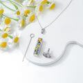 wholesale TOUPOP Bar Urn Necklace (sunflower), Silver -0-4